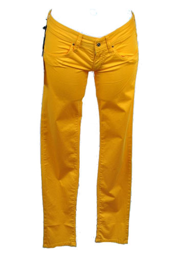 Штани жіночі вкорочені літо 2023. Летние женские брюки мет Италия зауженные желтые цветные фото